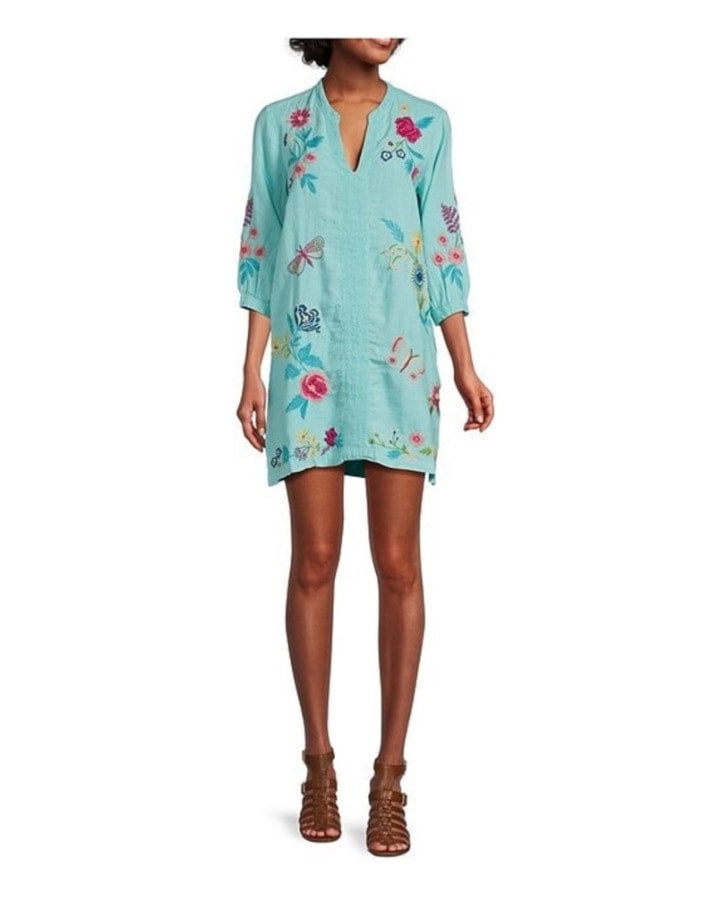 Johnny was flare outlet sleeve tunic dress