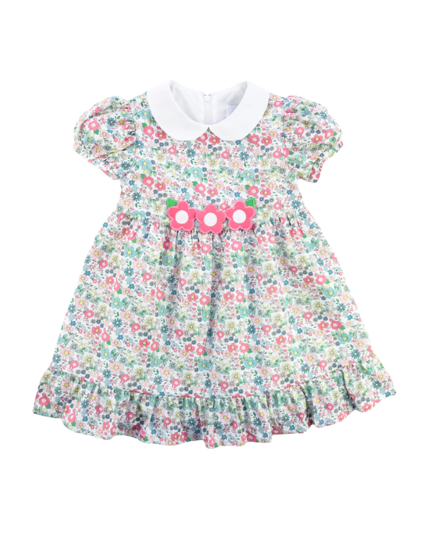 Florence Eiseman 12m Green Gingham & Flower authentic Appliqué Dress